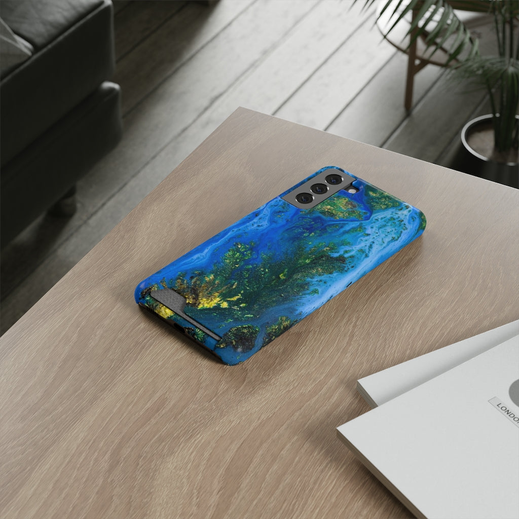 Blue Globe Ink Art Android Case (Card) Phone Case