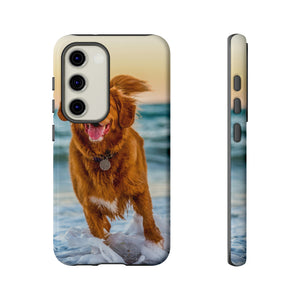 Happy Beach Dog Android Case (Protective) Samsung Galaxy S23 Glossy Phone Case