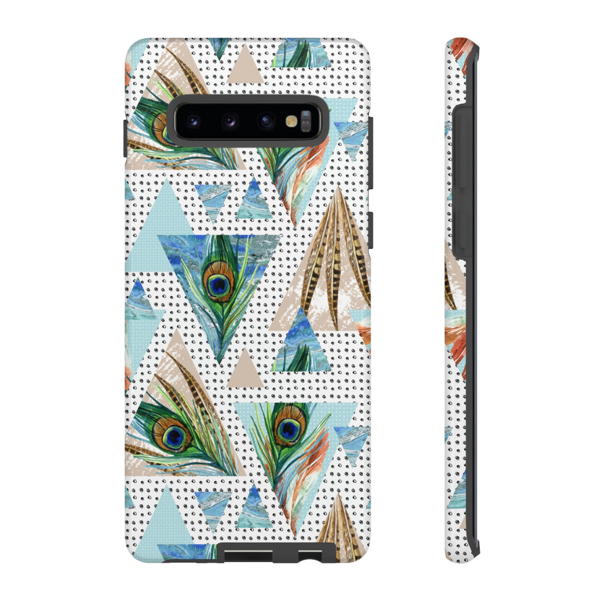 Peacock Feathers Android Case (Protective) Samsung Galaxy S10 Plus Glossy Phone Case