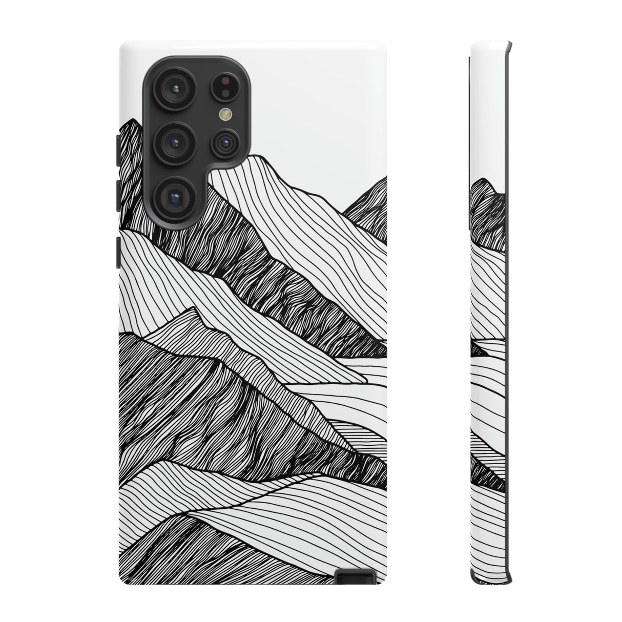 Mountain Line Art Android Case (Protective) Samsung Galaxy S22 Ultra Glossy Phone Case