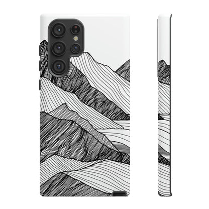 Mountain Line Art Android Case (Protective) Samsung Galaxy S22 Ultra Glossy Phone Case