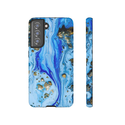 Blue Ice Ink Art Android Case (Protective) Samsung S21 FE Matte Phone Case