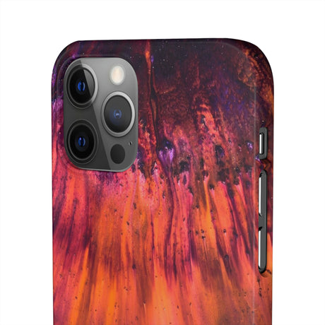 Orange Flow Ink Art iPhone Case (Slim) Phone Case