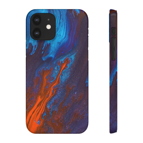 Orange Flame Ink Art iPhone Case (Slim) iPhone 12 Glossy Phone Case