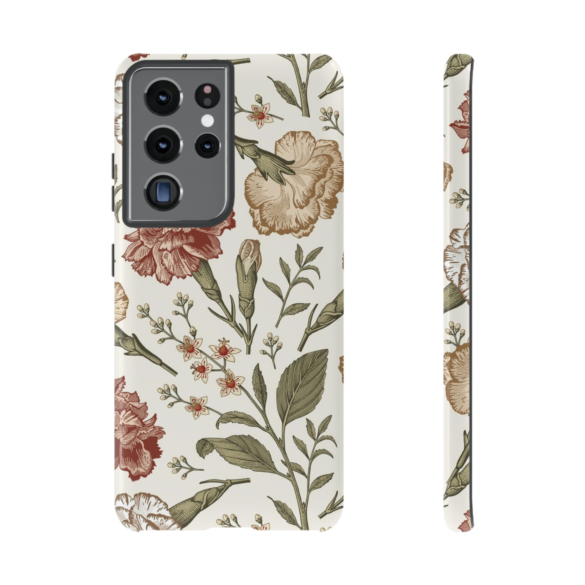 Carnation Vintage Flower Samsung Case (Protective) Samsung Galaxy S21 Ultra Glossy Phone Case