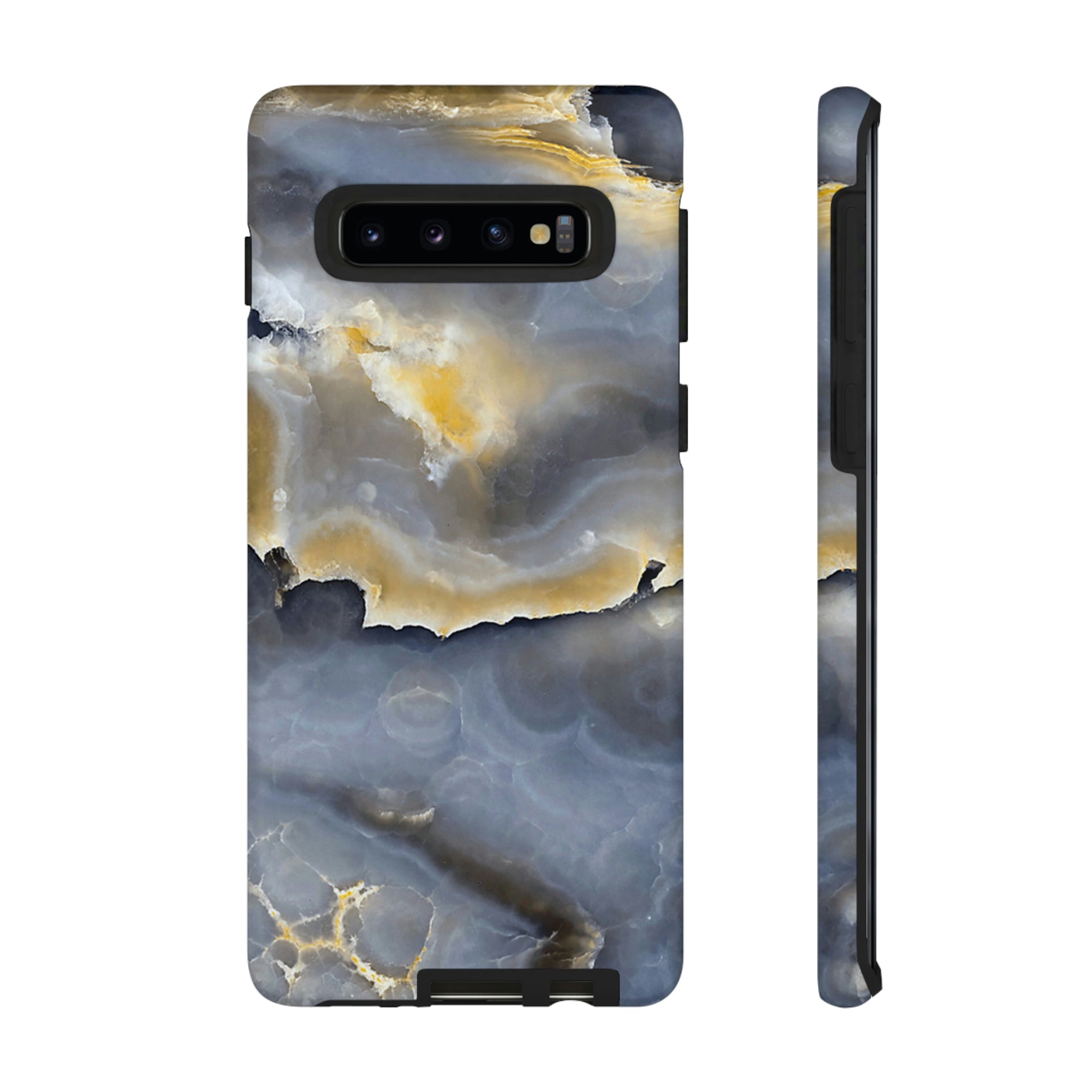 Marble Blue Gold Android Case (Protective) Samsung Galaxy S10 Matte Phone Case