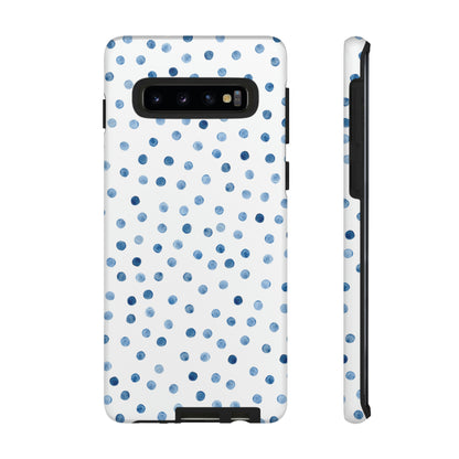 Blue Dots Pattern Android Case (Protective) Samsung Galaxy S10 Matte Phone Case