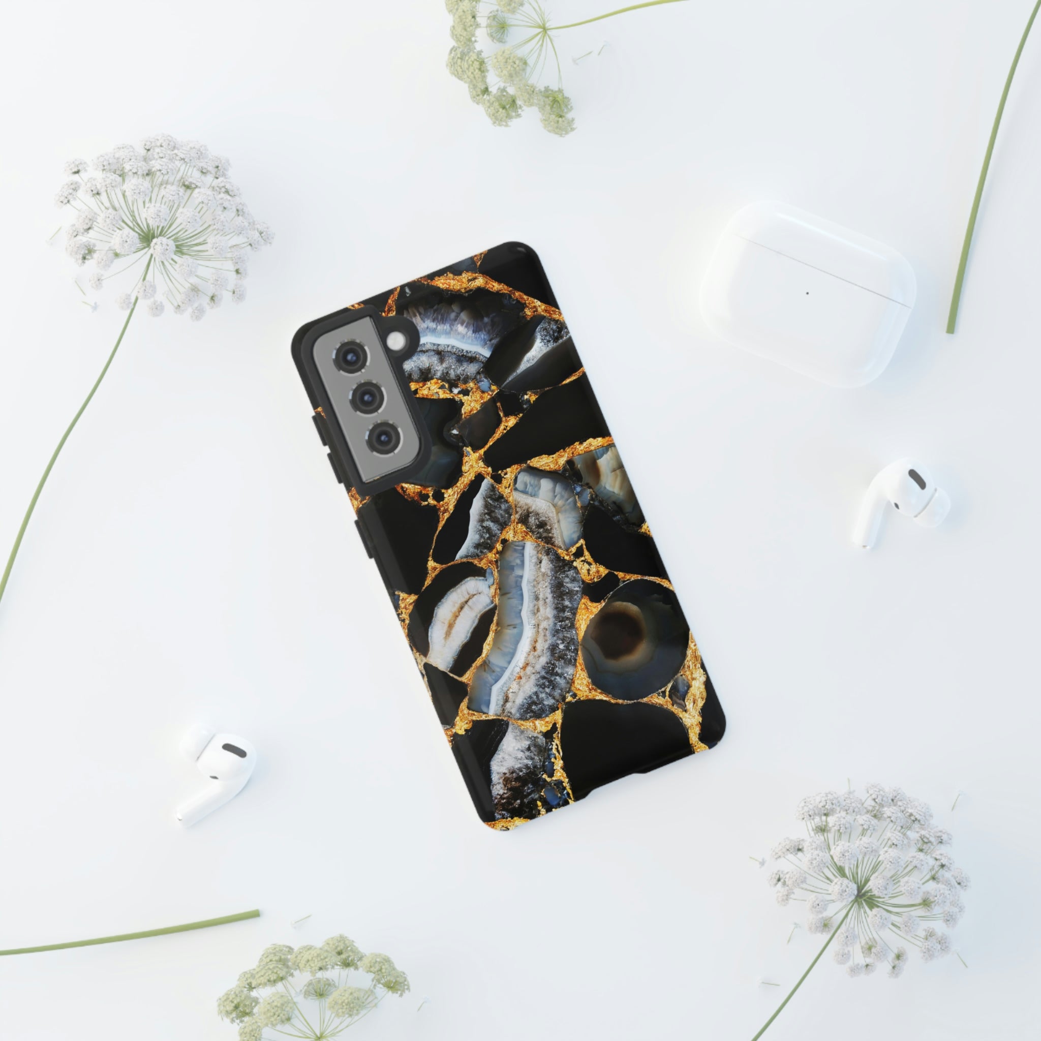 Dark Agate Marble Android Case (Protective) Phone Case