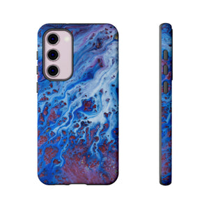 Ice Blue River Ink Art Android Case (Protective) Samsung Galaxy S23 Plus Matte Phone Case