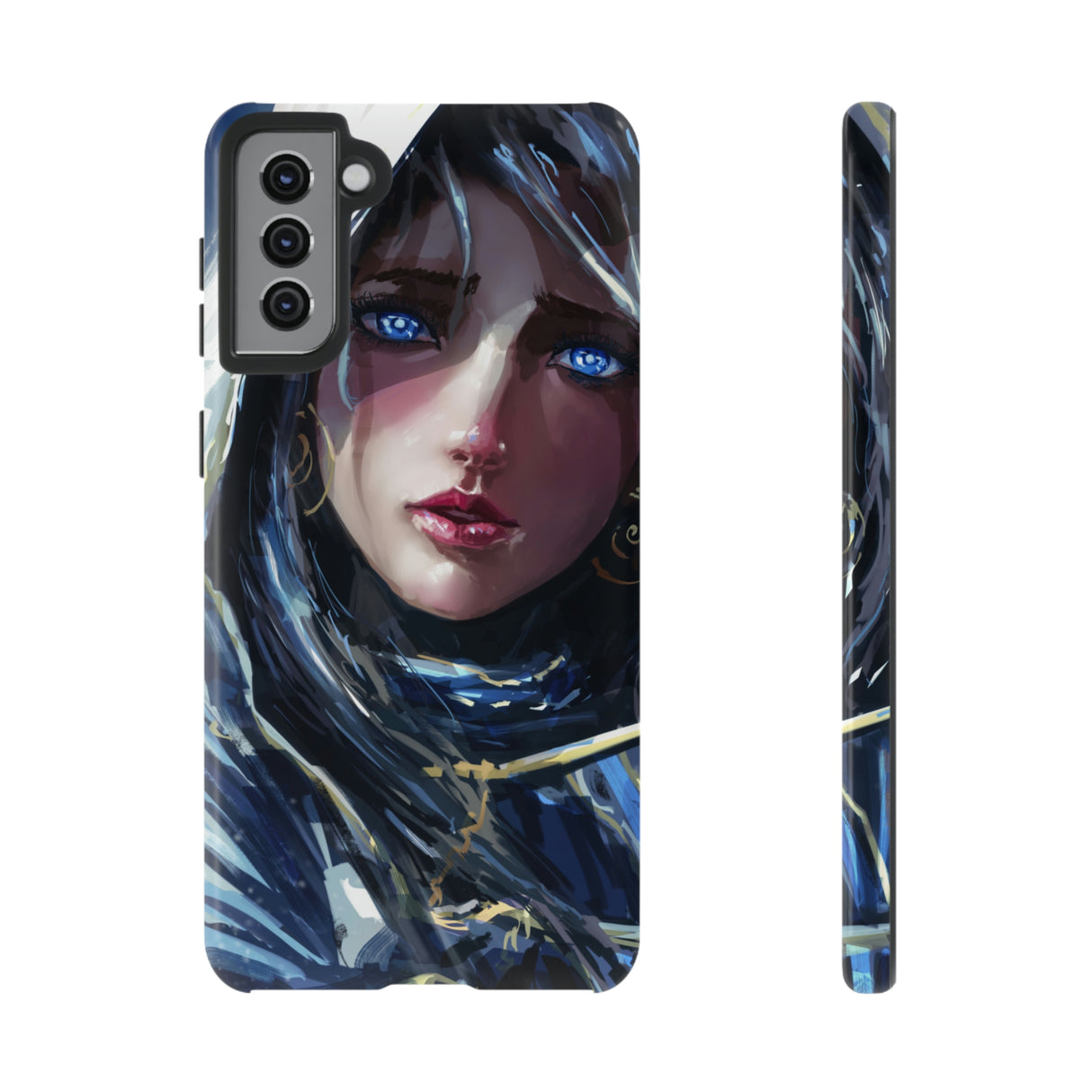 Paladin Girl Blue Eyes Android Case (Protective) Samsung Galaxy S21 Plus Glossy Phone Case