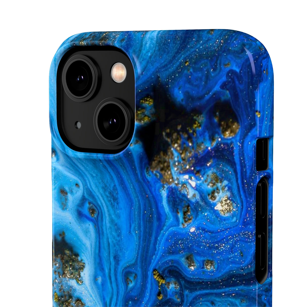 Blue Ice Melt Ink Art iPhone Case (Slim) Phone Case