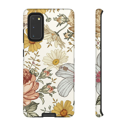 Linear Vintage Flower Samsung Case (Protective) Samsung Galaxy S20 Glossy Phone Case