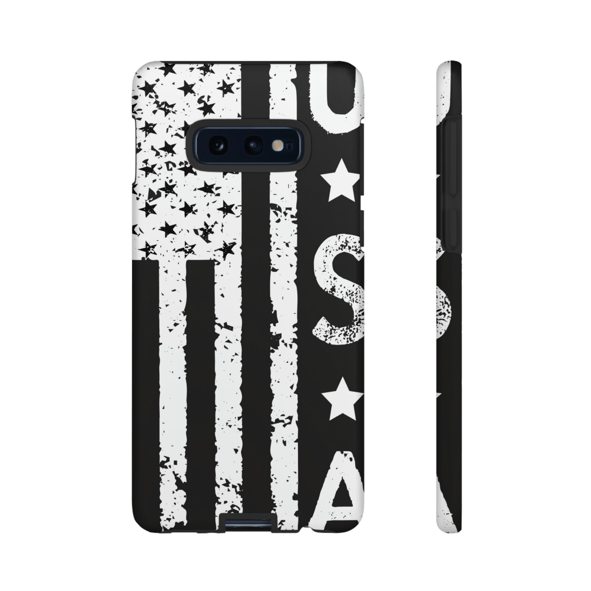 Black n White U.S Flag Android Case (Protective) Samsung Galaxy S10E Matte Phone Case