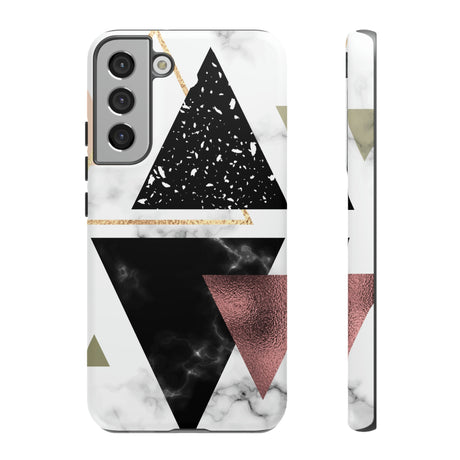 Rose Gold Triangles Android Case (Protective) Samsung Galaxy S22 Plus Matte Phone Case