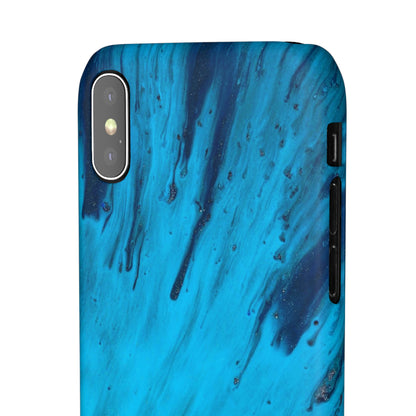 Light Blue Ink Art iPhone Case (Slim) Phone Case