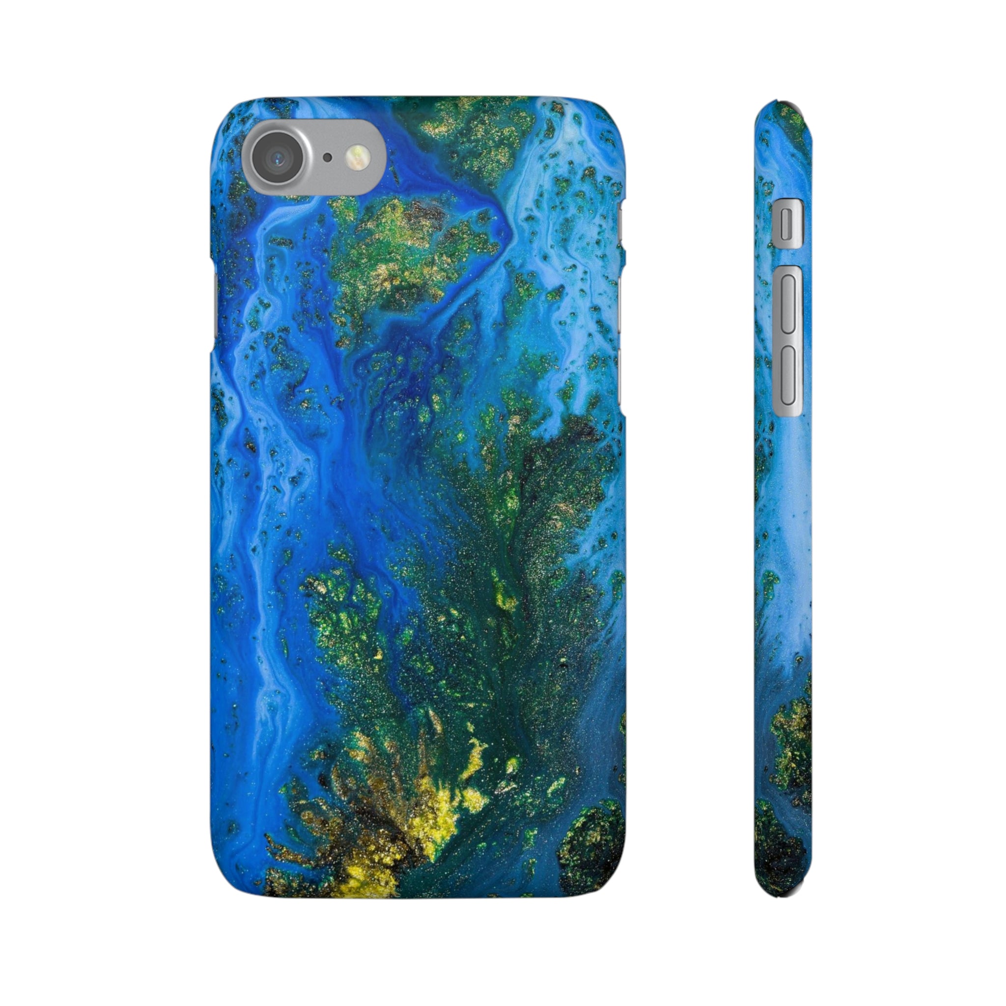 Blue Globe Ink Art iPhone Case (Slim) iPhone 7 Matte Phone Case