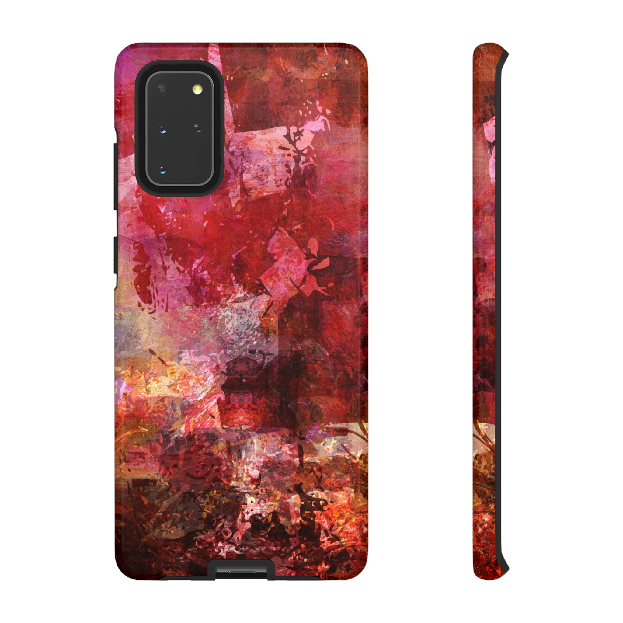 Red Grunge Android Case (Protective) Samsung Galaxy S20+ Glossy Phone Case