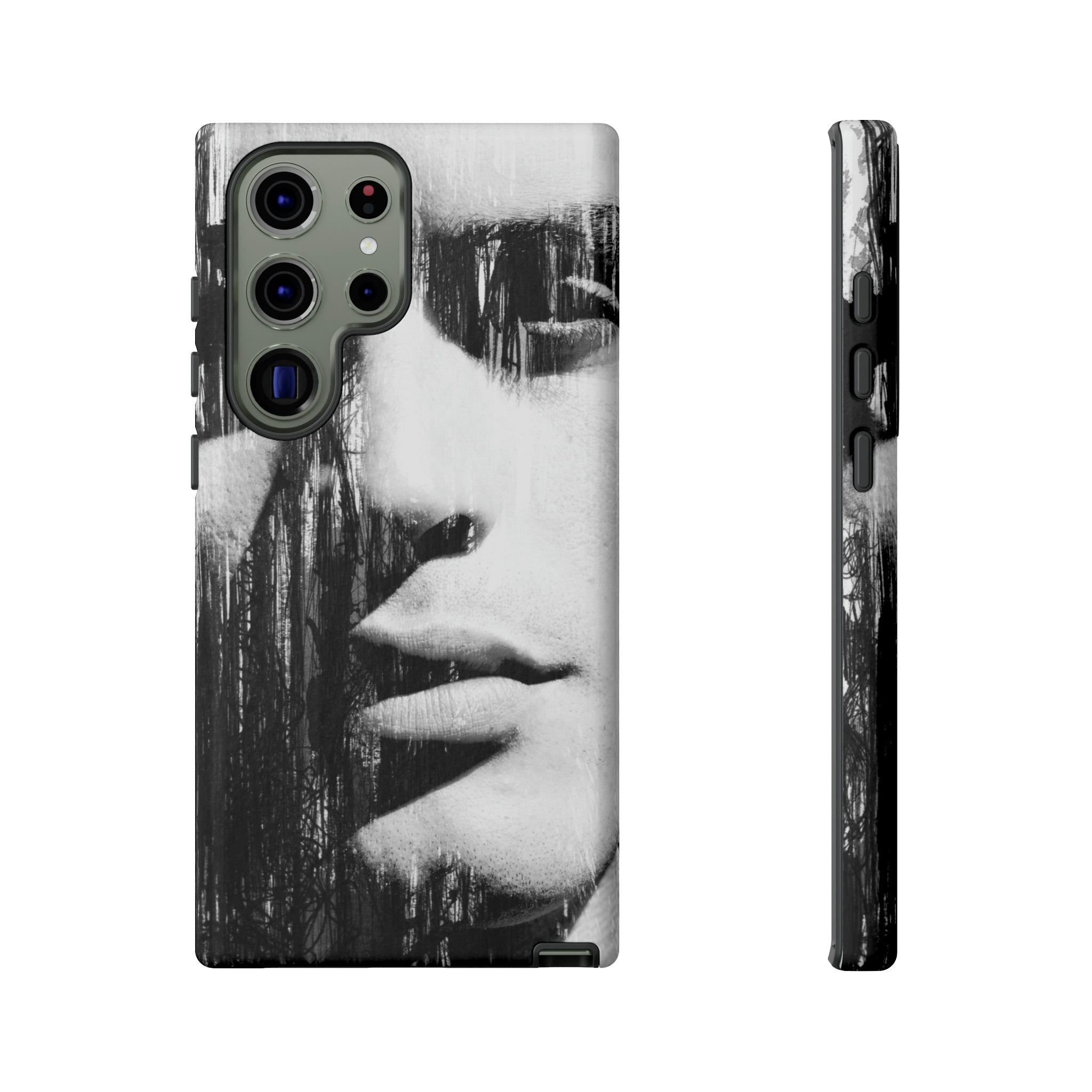 Black & White Pop Art Android Case (Protective) Samsung Galaxy S23 Ultra Glossy Phone Case