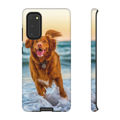 Happy Beach Dog Android Case (Protective) Samsung Galaxy S20 Glossy Phone Case