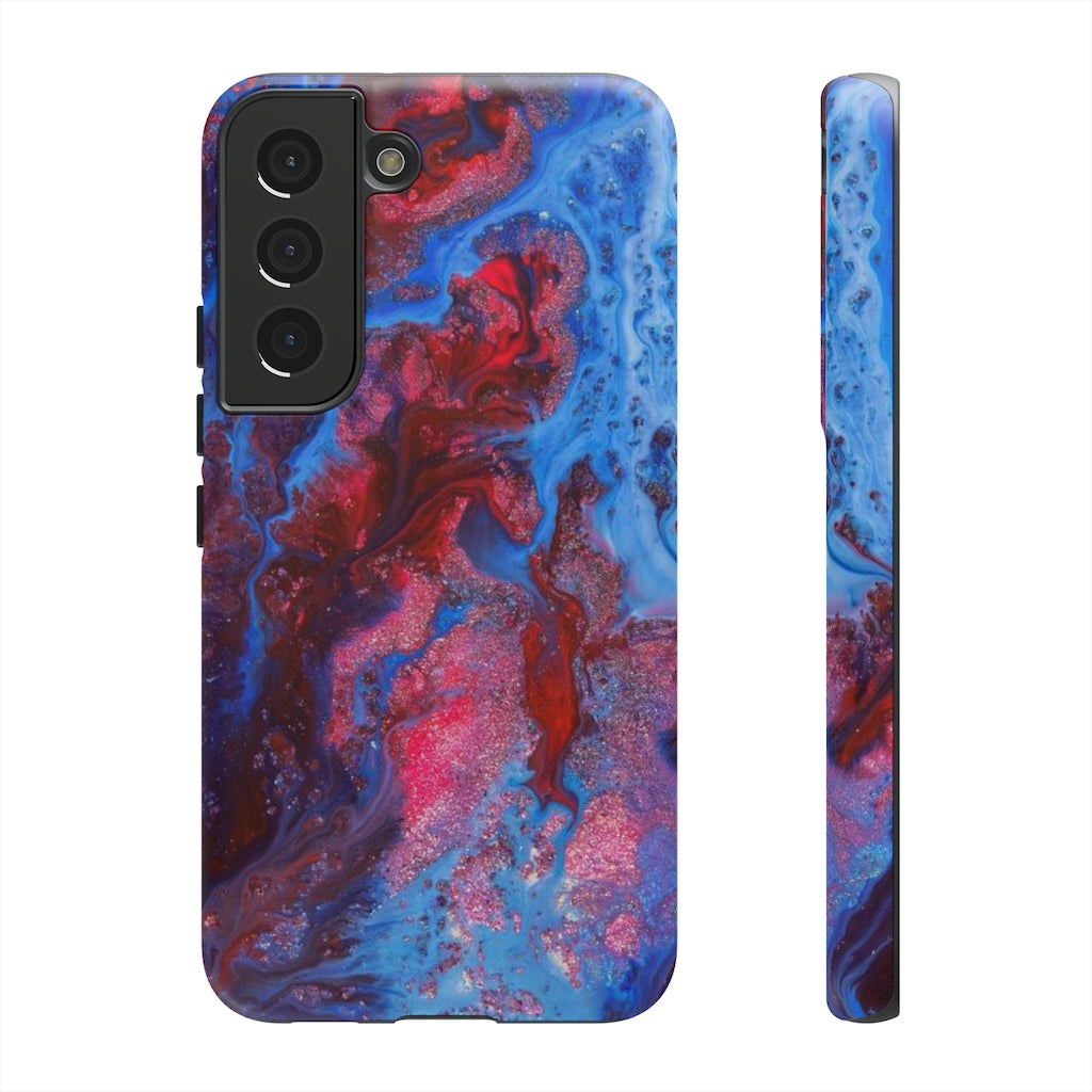 Deep Red Ink Art Android Case (Protective) Samsung Galaxy S22 Matte Phone Case