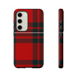 Plaid Pattern Red Android Case (Protective) Samsung Galaxy S23 Glossy Phone Case