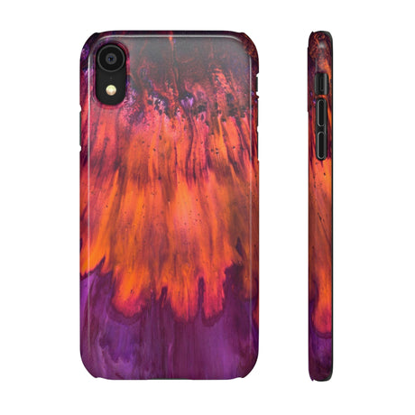 Orange Flow Ink Art iPhone Case (Slim) iPhone XR Glossy Phone Case