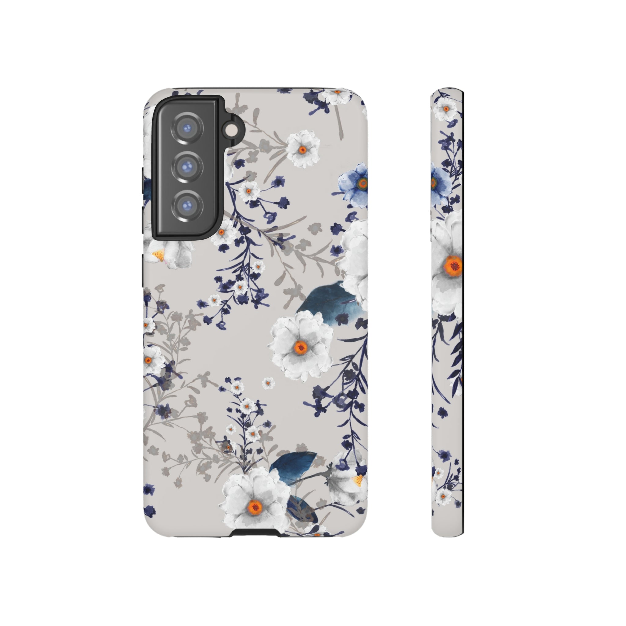 Blue Summerflowers Android Case (Protective) Samsung Galaxy S21 FE Matte Phone Case