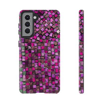 Purple Mosaic Android Case (Protective) Samsung Galaxy S21 Glossy Phone Case