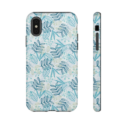 Blue leaf iPhone Case (Protective) iPhone XS Glossy Phone Case