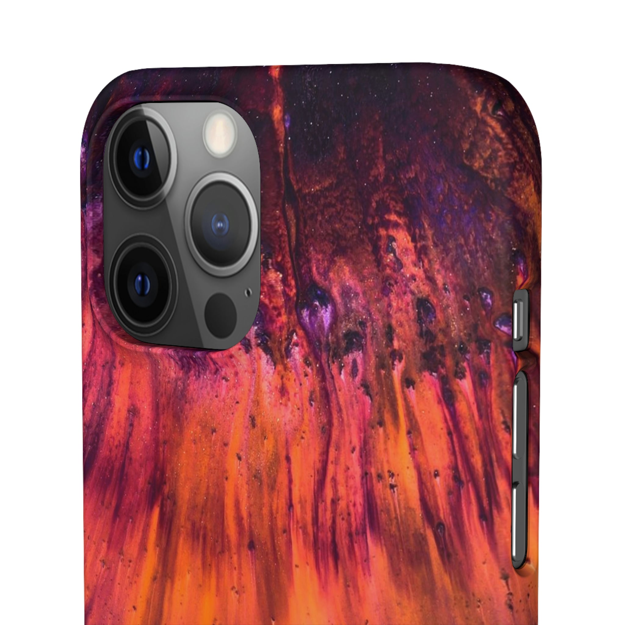 Orange Flow Ink Art iPhone Case (Slim) Phone Case