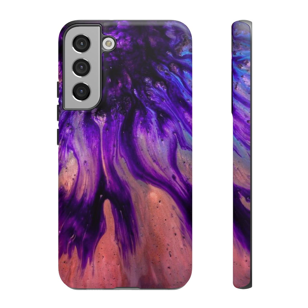 Purple Flow Ink Art Android Case (Protective) Samsung Galaxy S22 Plus Matte Phone Case