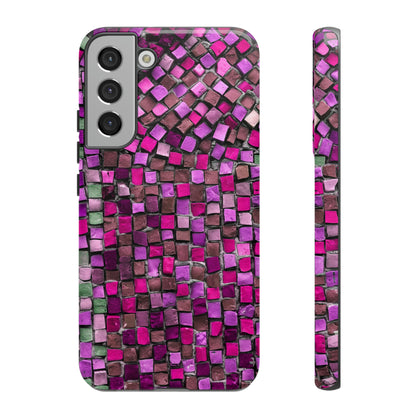 Purple Mosaic Android Case (Protective) Samsung Galaxy S22 Plus Glossy Phone Case