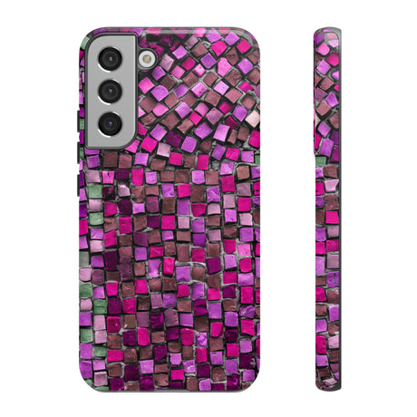 Purple Mosaic Android Case (Protective) Samsung Galaxy S22 Plus Glossy Phone Case