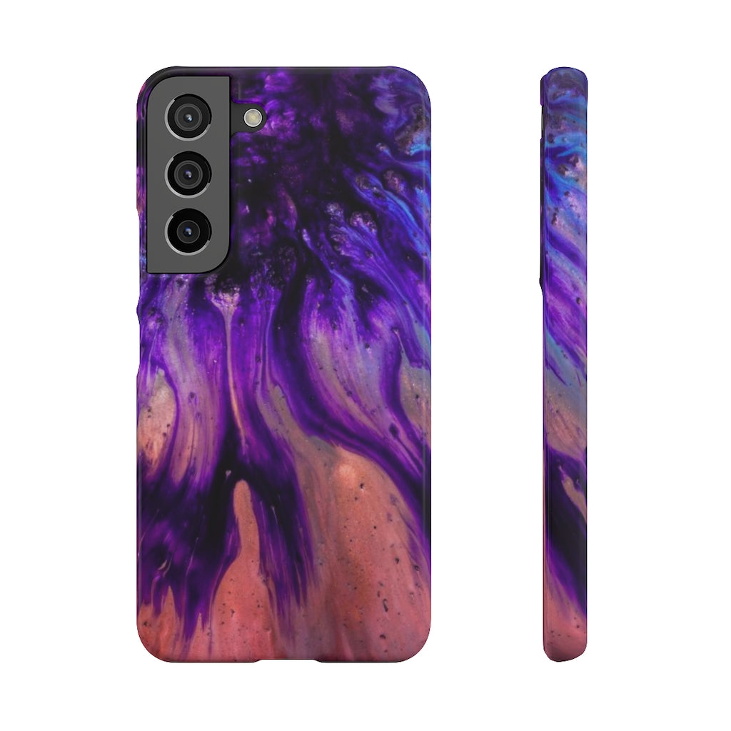 Purple Flow Ink Art Android Case (Slim) Samsung Galaxy S22 Glossy Phone Case