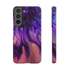 Purple Flow Ink Art Android Case (Slim) Samsung Galaxy S22 Glossy Phone Case