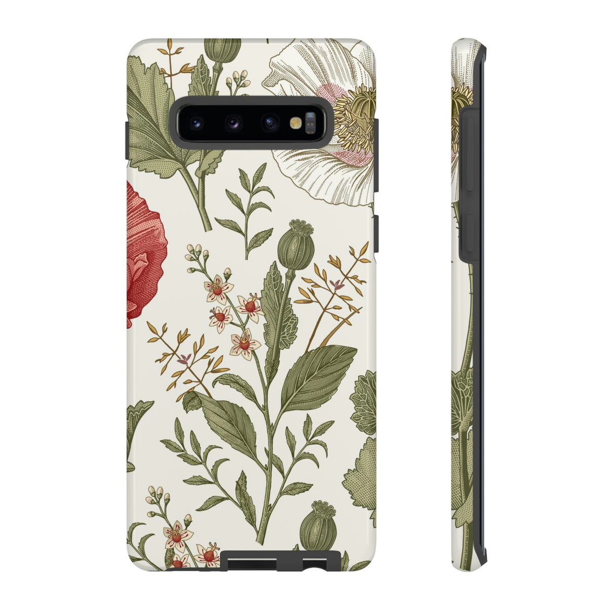 Poppy Vintage Flower Samsung Case (Protective) Samsung Galaxy S10 Plus Glossy Phone Case