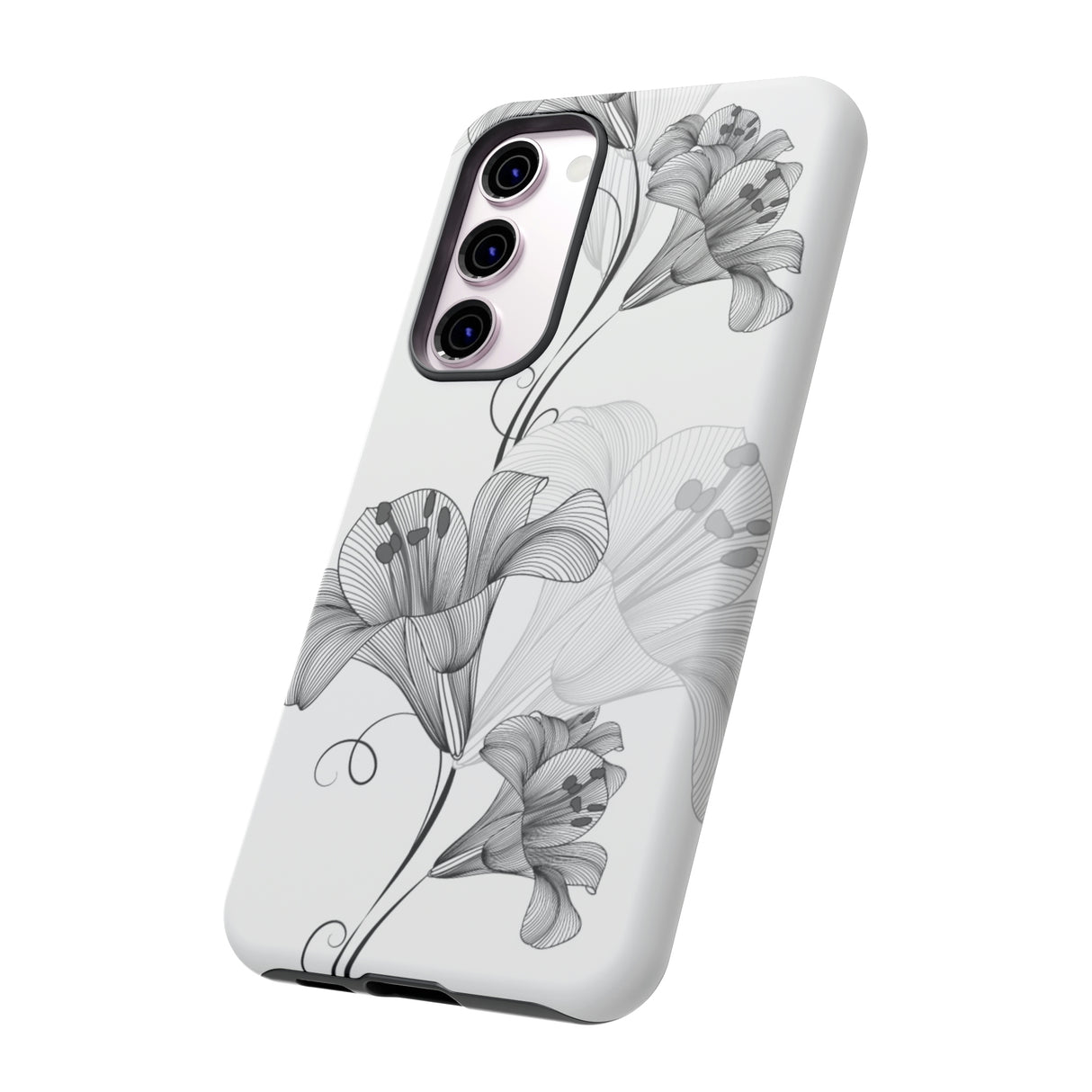 Lily Flower Monochrome Android Case (Protective) Phone Case