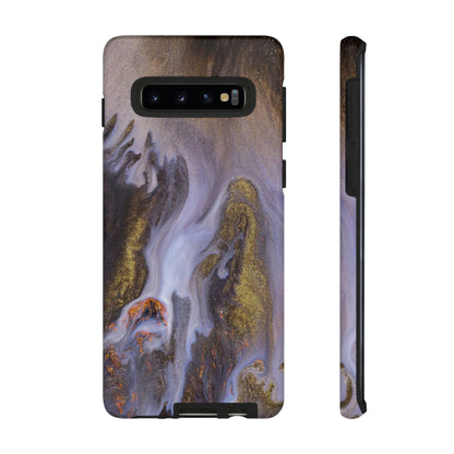 Purple Gold Ink Art Android Case (Protective) Samsung Galaxy S10 Matte Phone Case