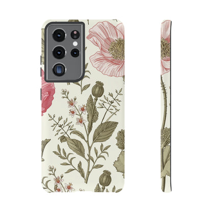 Poppy Purple Vintage Flower Samsung Case (Protective) Samsung Galaxy S21 Ultra Matte Phone Case