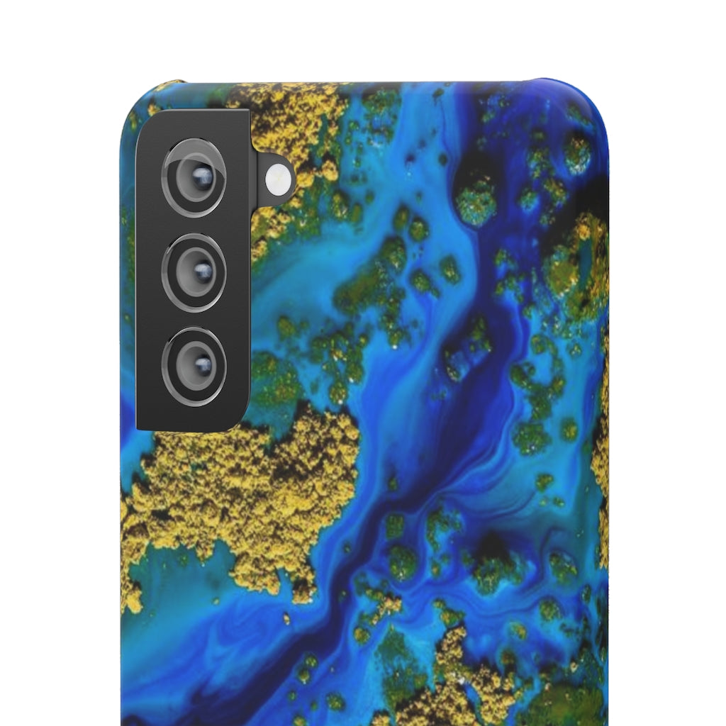 Blue Clear Ocean Ink Art Android Case (Slim) Phone Case