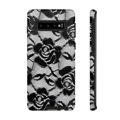 Black Rose Lace Gothic Flower Samsung Case (Protective) Samsung Galaxy S10 Matte Phone Case