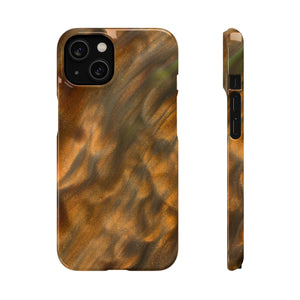 Gold Sand Ink Art iPhone Case (Slim) iPhone 14 Glossy Phone Case