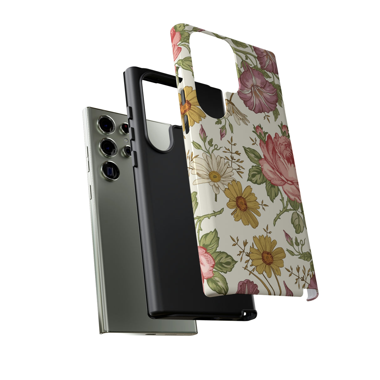 Fabric Vintage Flower Samsung Case (Protective) Phone Case