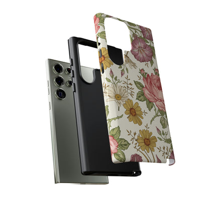 Fabric Vintage Flower Samsung Case (Protective) Phone Case