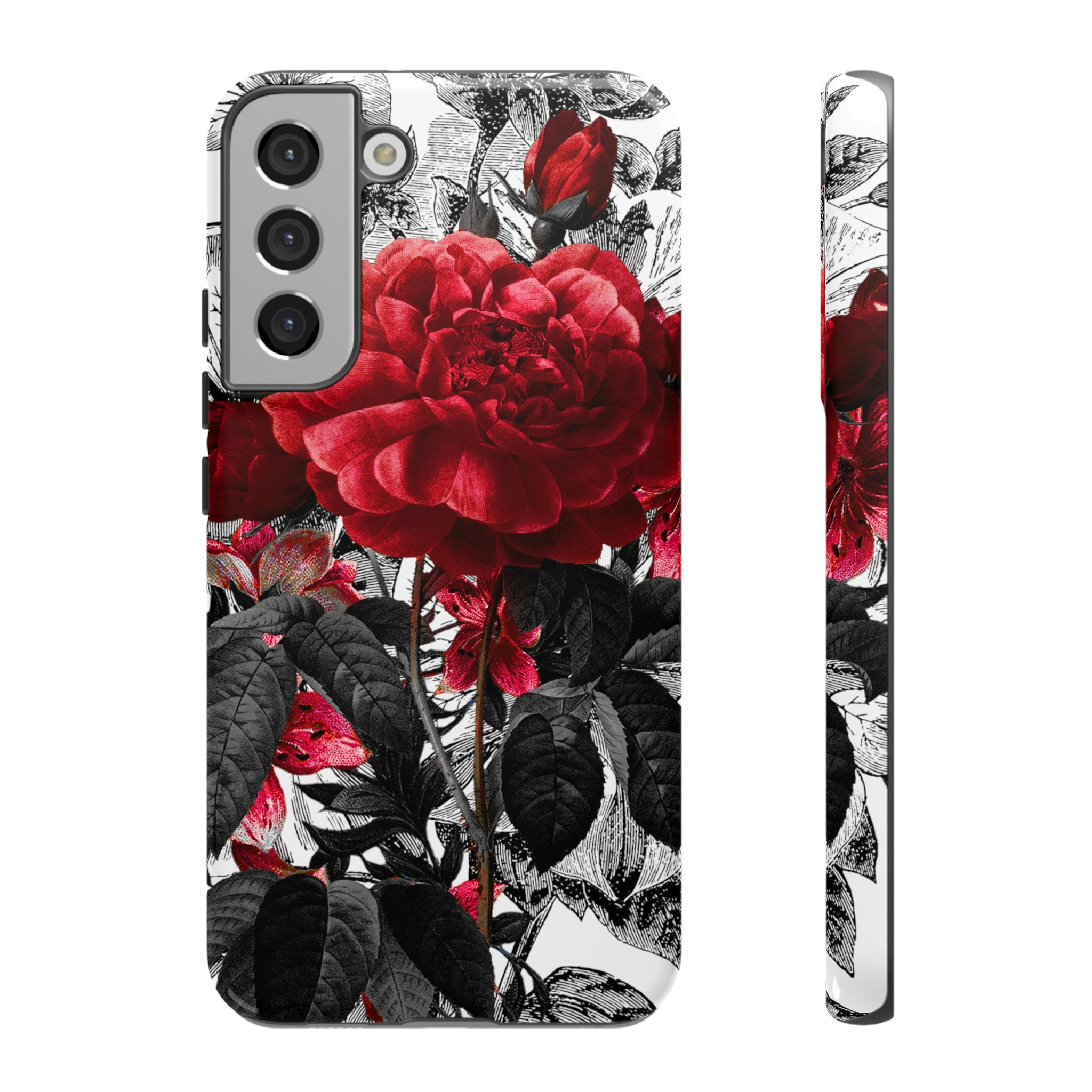 Grunicked Gothic Flower Samsung Case (Protective) Samsung Galaxy S22 Plus Glossy Phone Case