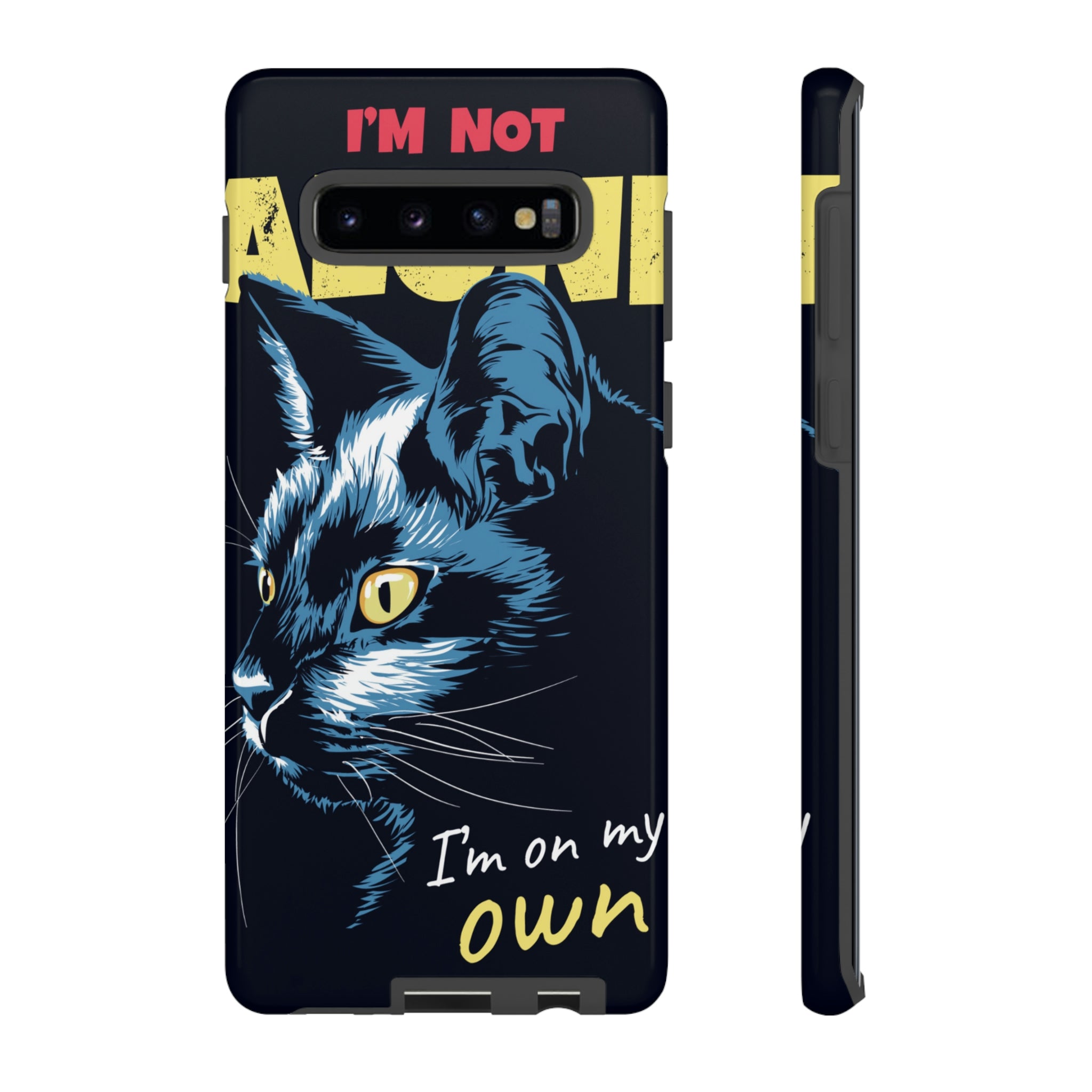 Black Cat Poster Android Case (Protective) Samsung Galaxy S10 Plus Glossy Phone Case