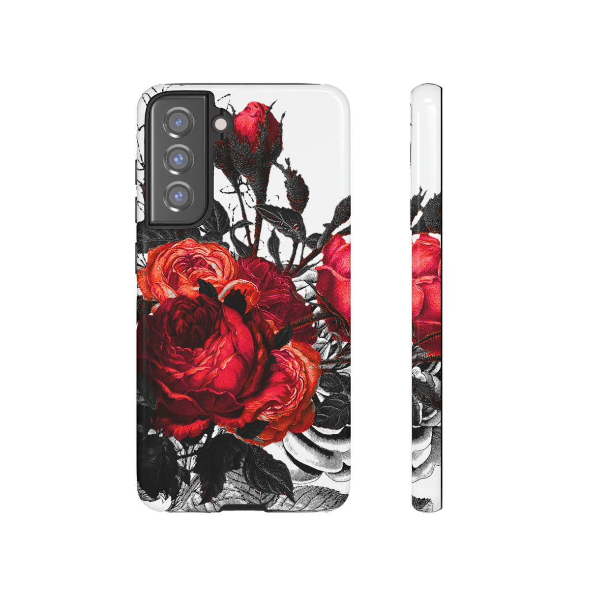 Serarose Gothic Flower Samsung Case (Protective) Samsung Galaxy S21 FE Glossy Phone Case