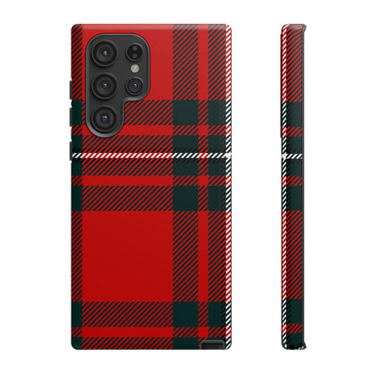 Plaid Pattern Red Android Case (Protective) Samsung Galaxy S22 Ultra Matte Phone Case