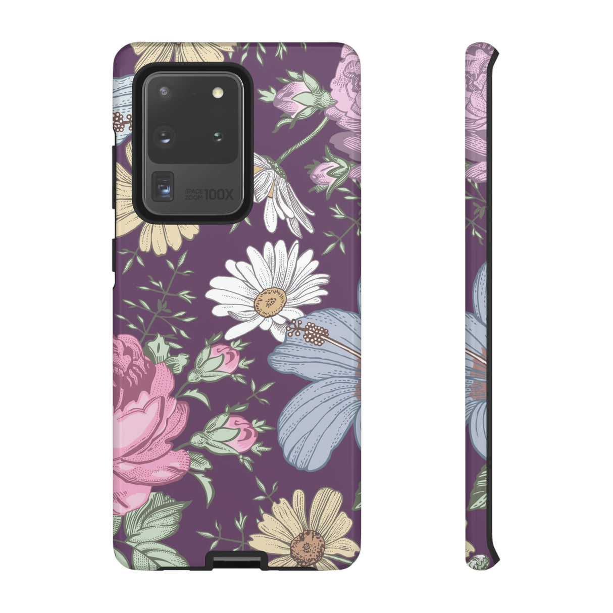 Purple Grass Vintage Flower Samsung Case (Protective) Samsung Galaxy S20 Ultra Glossy Phone Case