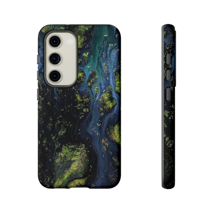 Blue Cosmos Ink Art Android Case (Protective) Samsung Galaxy S23 Matte Phone Case